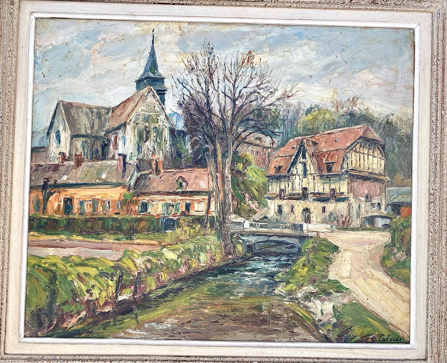 Village landscape by Gaston Laborde (1892-1965)