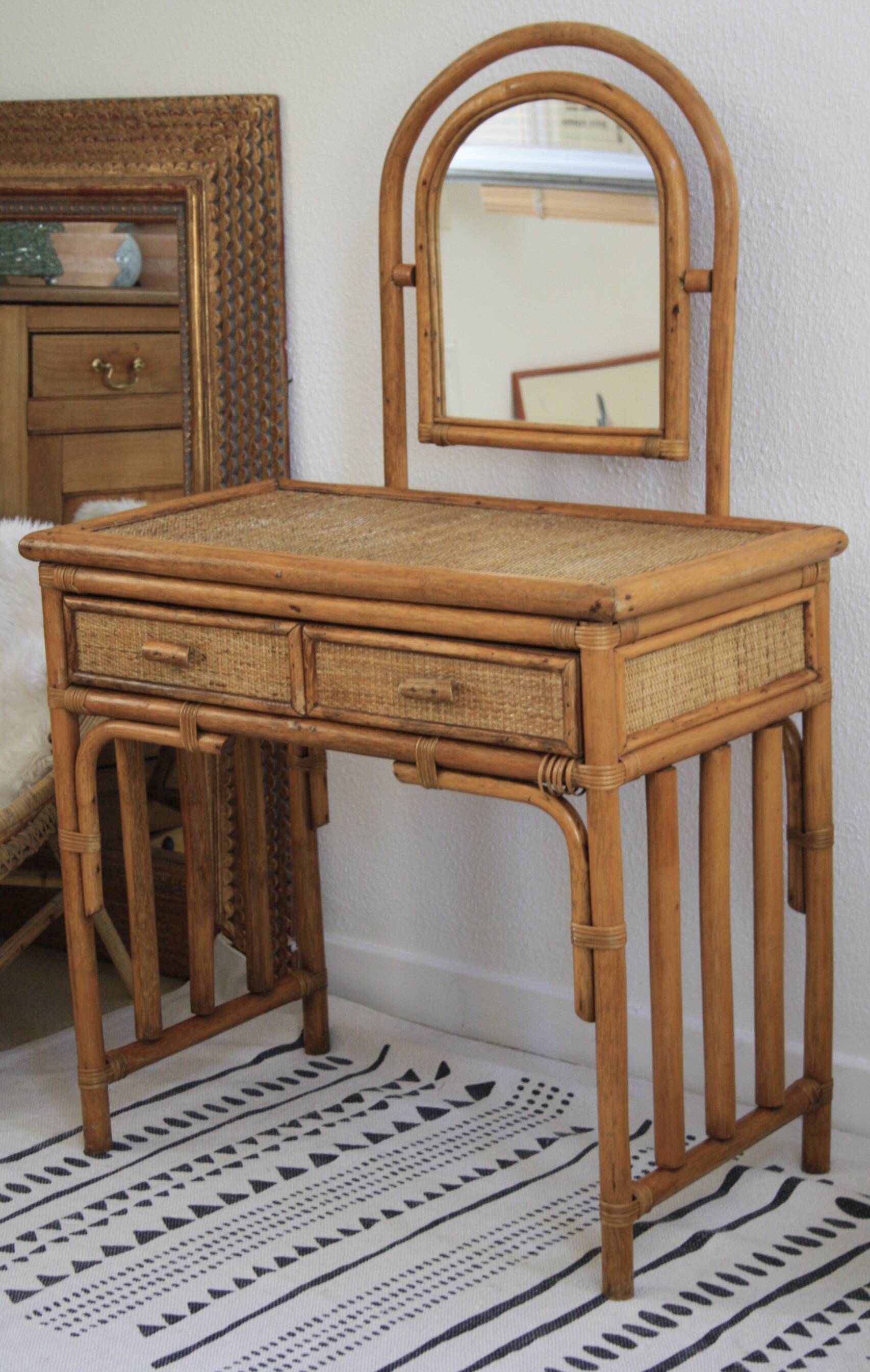 Dressing table or rattan desk