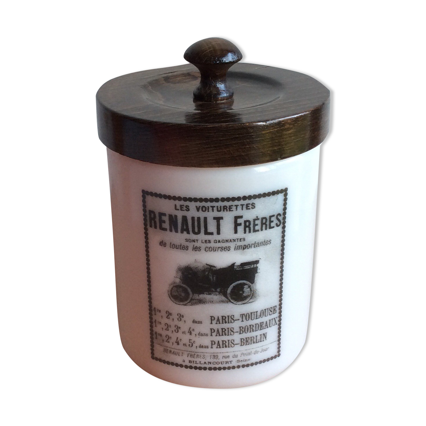 Opaline advertising pot