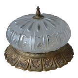 Ceiling light in brass and chiseled glass