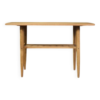 Vintage MidCentury Modern Scandinavian Cherry Wood Coffee Table with Shelf