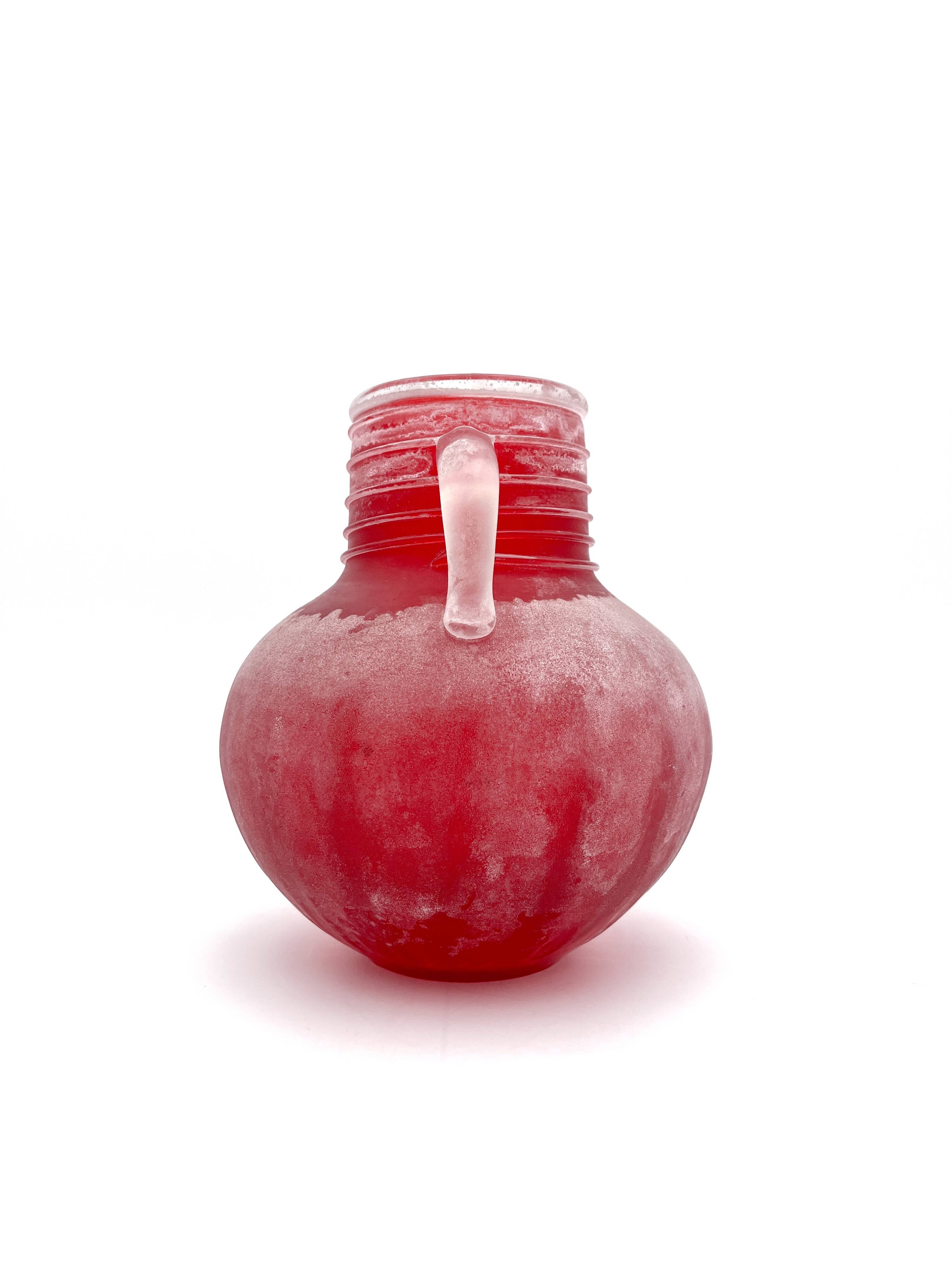 Amphora Vase "Excavation" Glass Bisazza (Collaboration Segu so) Murano 1993
