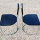 Set of 4 Bauhaus tubular steel chairs with wooden seats.