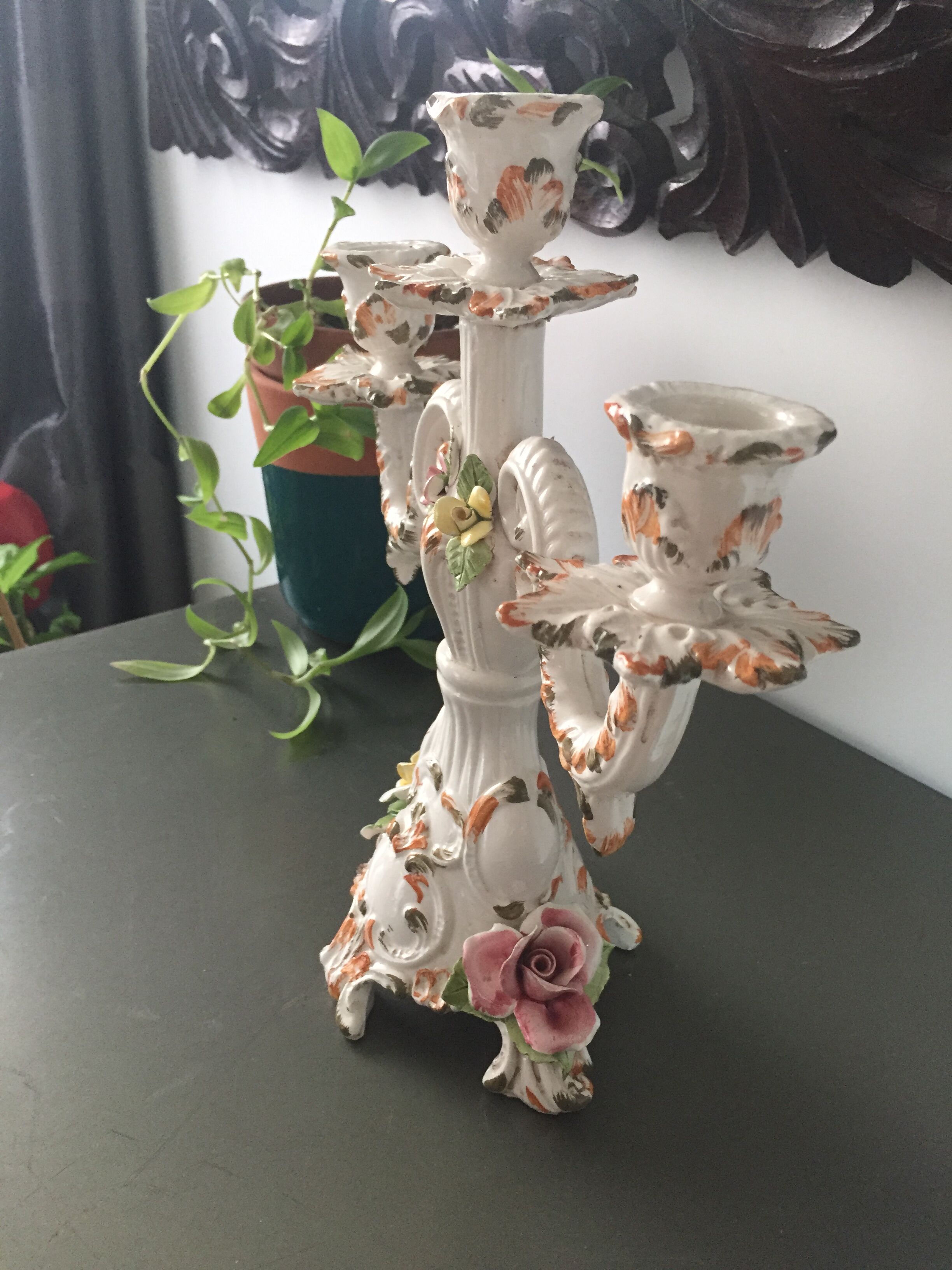 Bougeoir vintage en porcelaine
