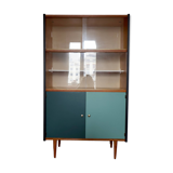 Display cabinet, restored Scandinavian-style teak bookcase, 1950s