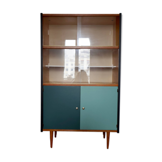 Display cabinet, restored Scandinavian-style teak bookcase, 1950s