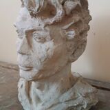 A. Novelli, male bust, plaster sculpture
