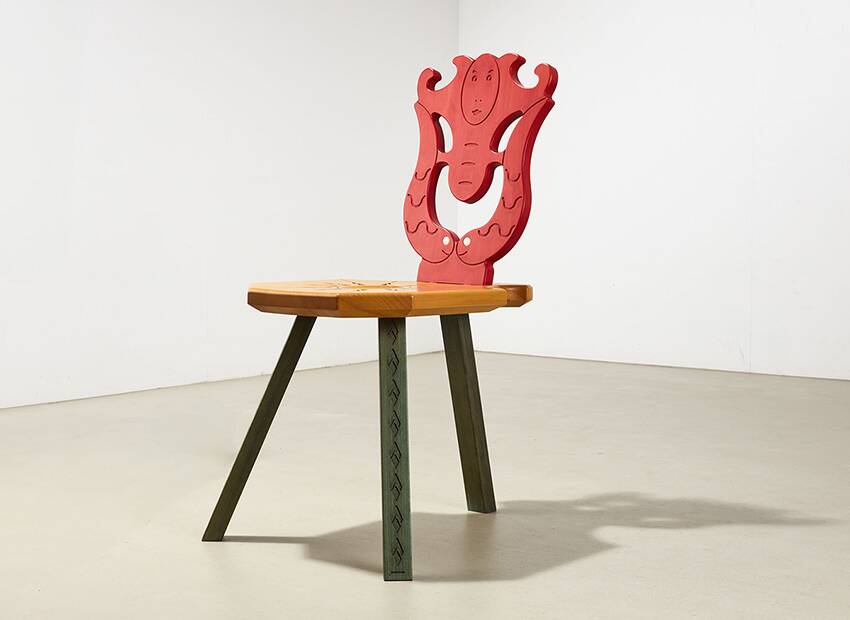 Very rare Museum Chair by Alessandro Mendini for Osvaldo Mastrangelo Italy