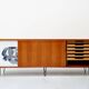 Alfred Hendrickx, Sideboard with Ceramic Art by Willy Meysmans