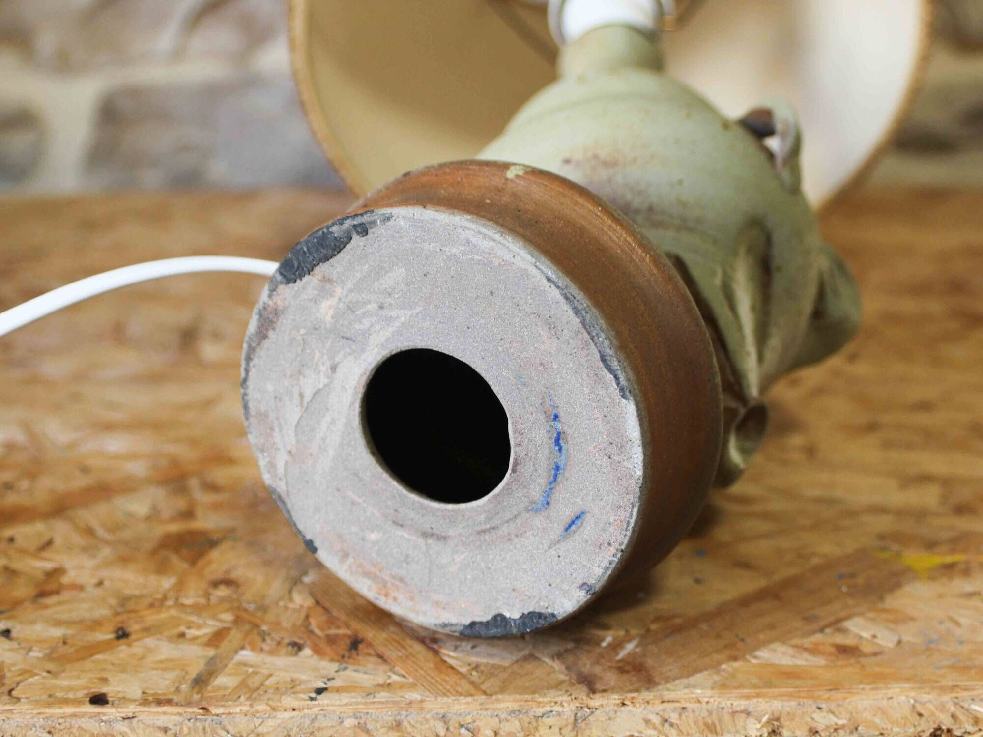 Stoneware lamp by Jean-Claude Séguin - Stoneware from Puisaye