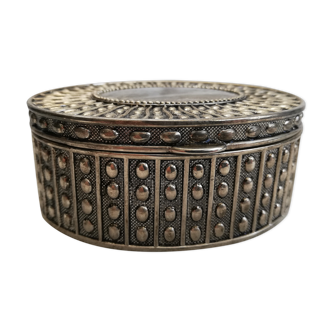 Silver metal jewelry box