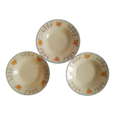 Set of 3 vintage old soup plates