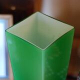 Vase vert vintage en opaline années 70