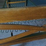 Bed with green metal braces 1960 a person foldable