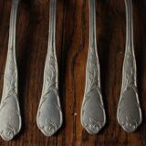 A set of 6 old flowered metal forks