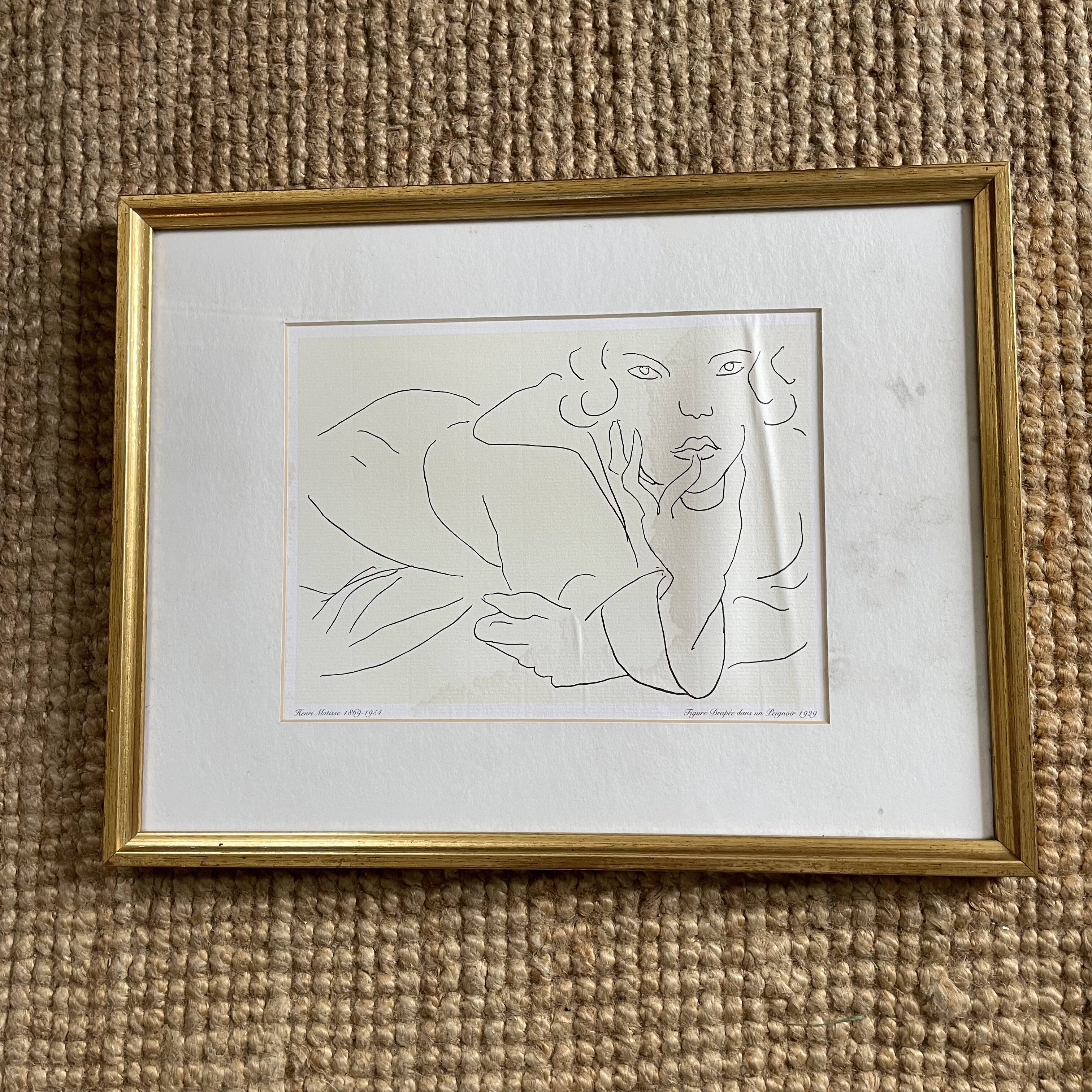 Lithograph by Henri Matisse "Figure draped in a bathrobe" 1929