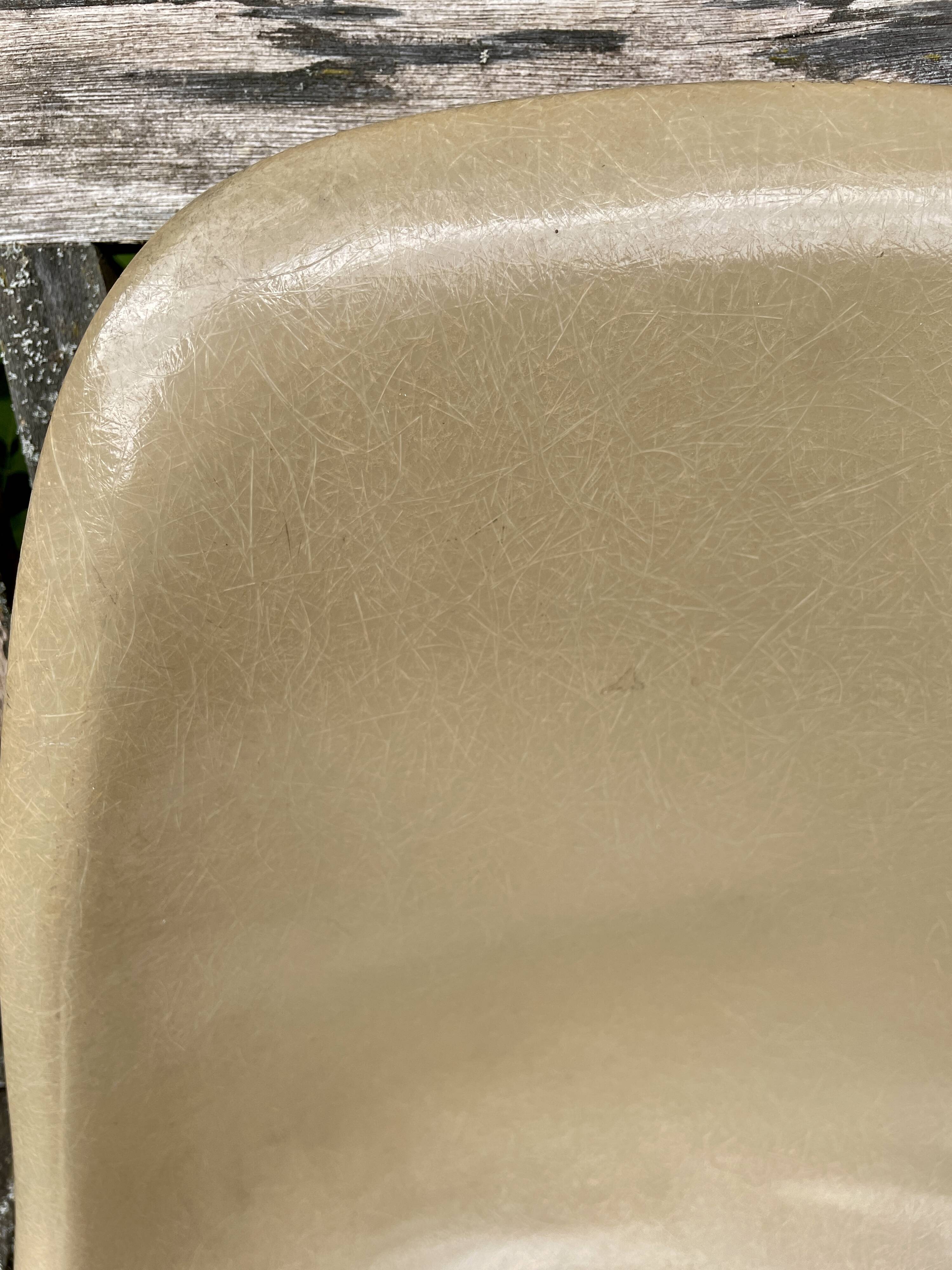 Shell Beige Fiberglass Side Chair Eames Vintage by Herman Miller