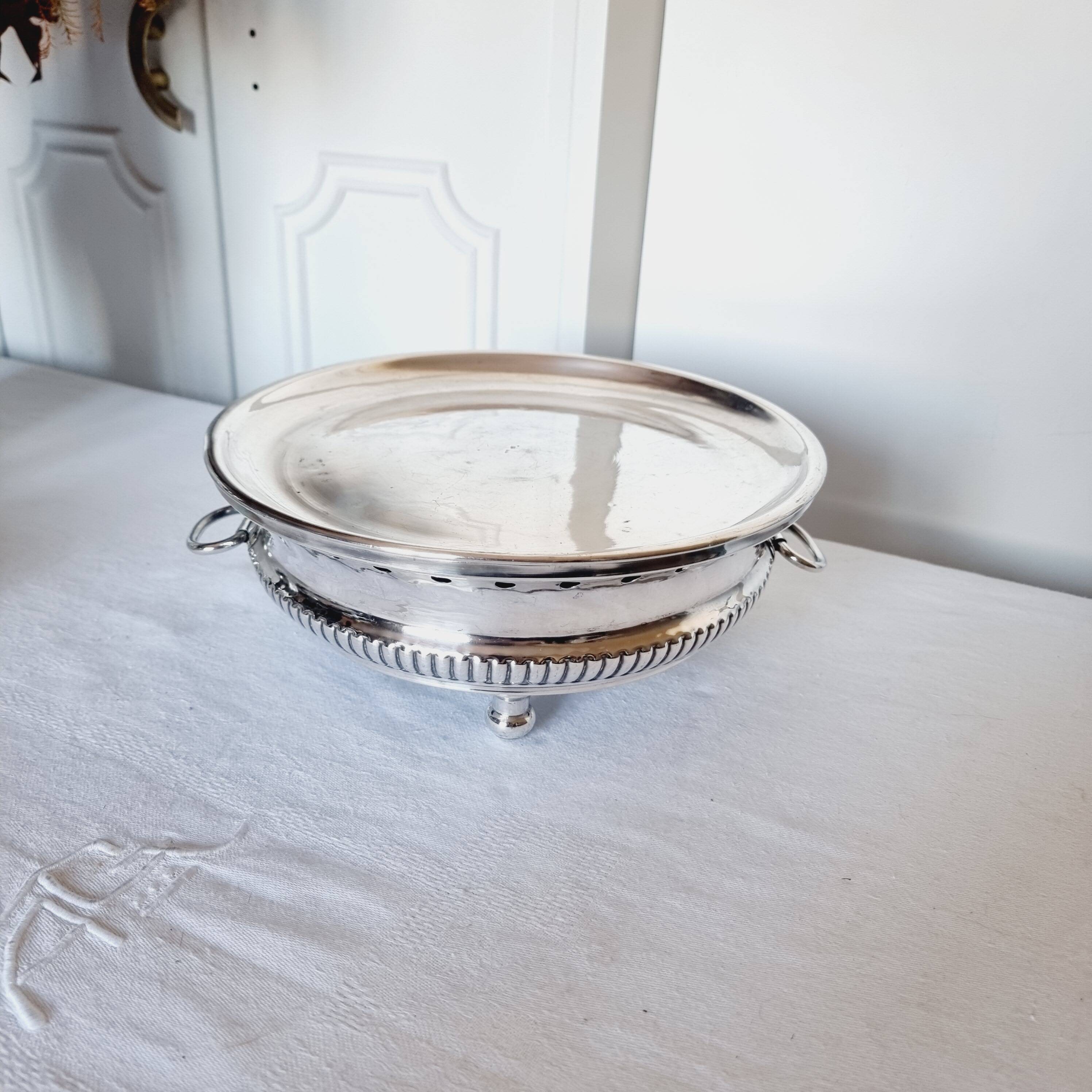 Neoclassical Style Plate Warmer Tray in Silver Metal dating from the 1950s