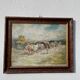 Painting of a Basque shepherd and his cows / antique oil painting