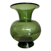 Vase balustre XXXL en verre d'Empoli 1960 design italien néo classique