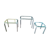 Designer nesting tables with tubular structure, 1970s