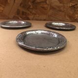 Series of 3 pewter bottle coasters vintage grape & wheat decor #b004