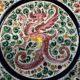Plate / Ashtray in Massé Frères Earthenware - Relief Decoration of Dragon and F