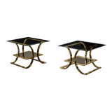 Vintage Mid-Century Italian Modern Glass Coffee Tables, 1960s, Set of 2