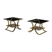 Vintage Mid-Century Italian Modern Glass Coffee Tables, 1960s, Set of 2