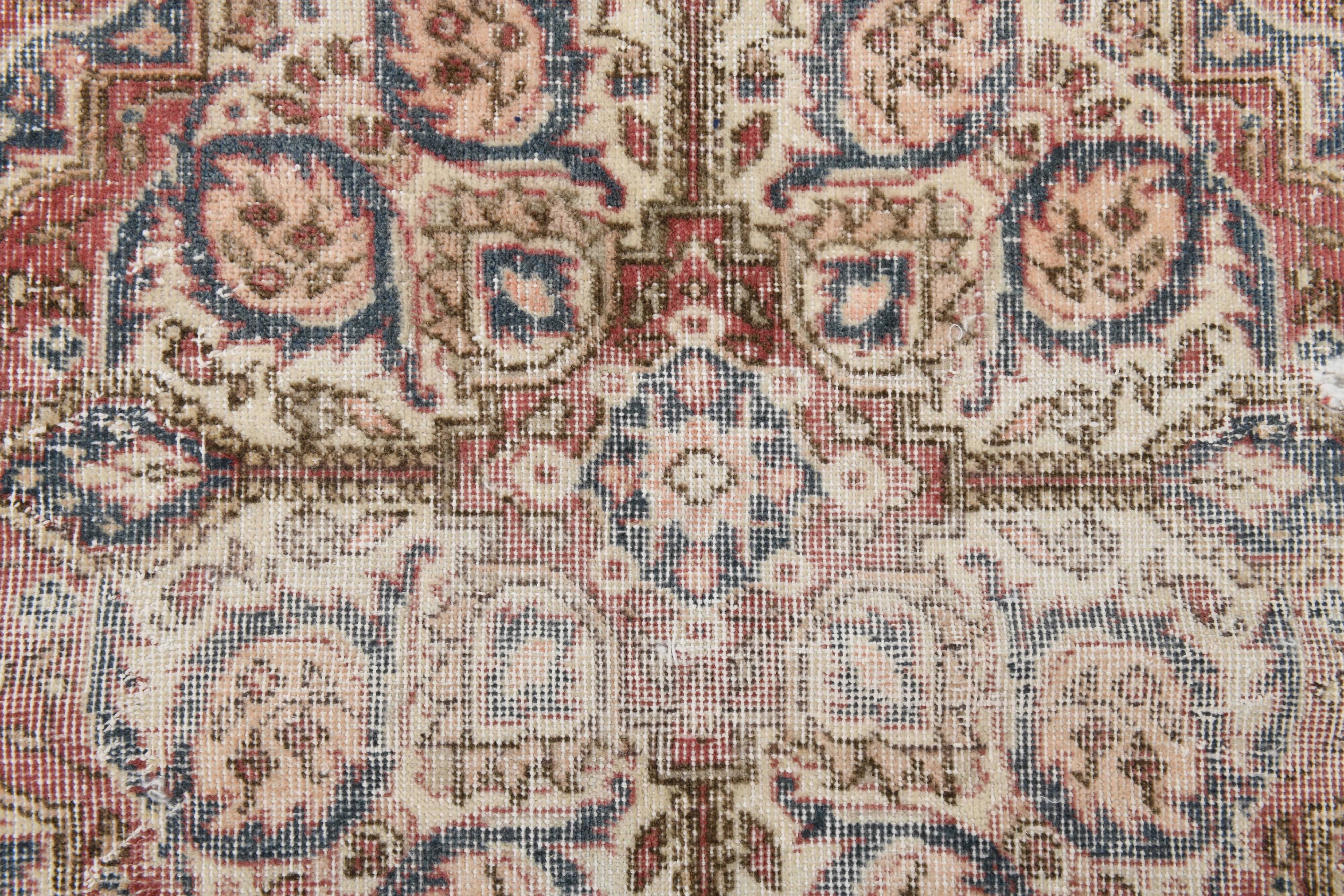 Faded Navy Blue Classic Vintage Persian Rug, 202x323 Cm