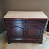 Victorian chest of drawers with white marble top