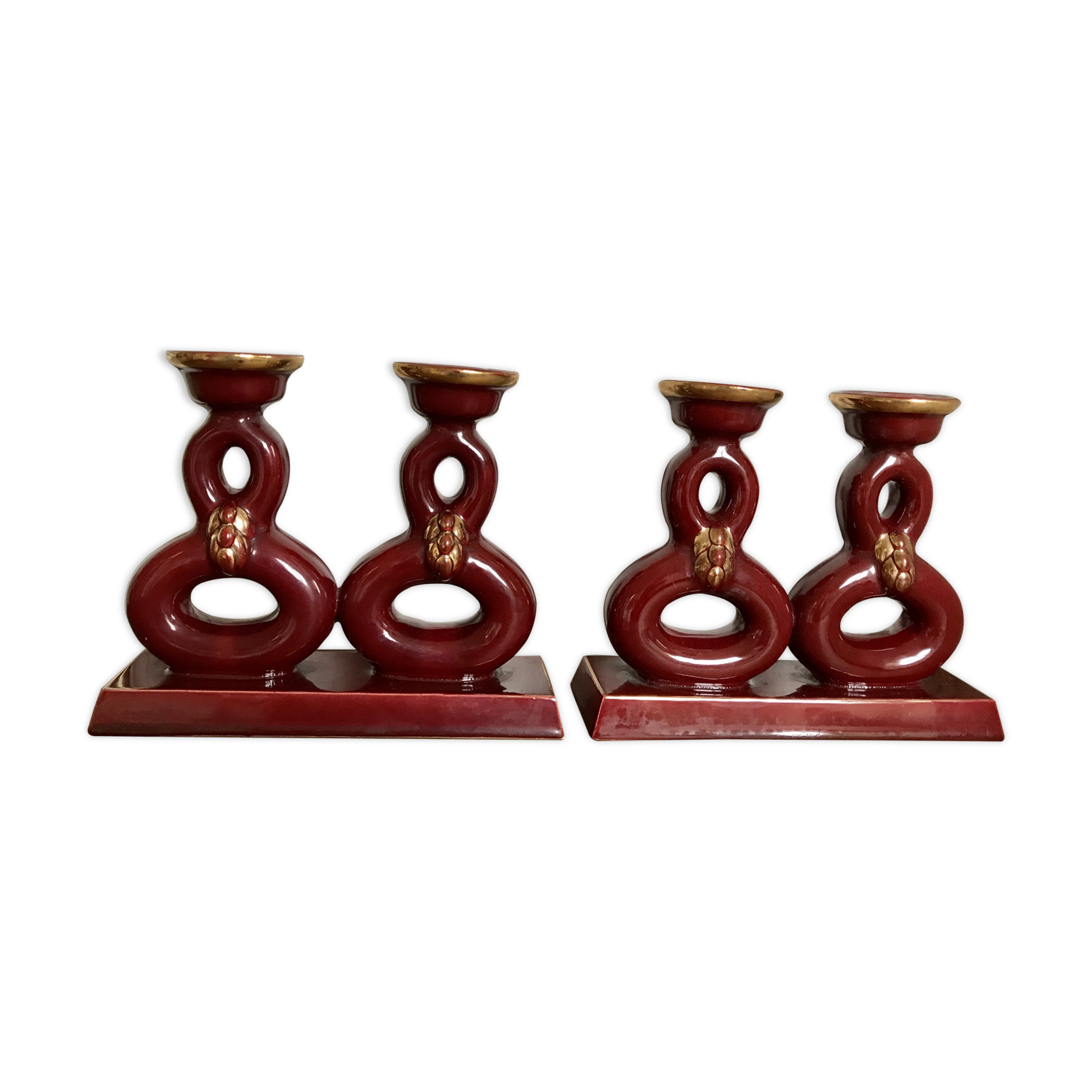 Pair of CAB ceramic candlesticks