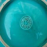 Empty cup pocket stylized leaf green ceramic enamelled verceram 1930 to 1940 n°4550