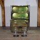 Suede and chrome dry bar with barstools in green by Willy Rizzo, Italy 1970s