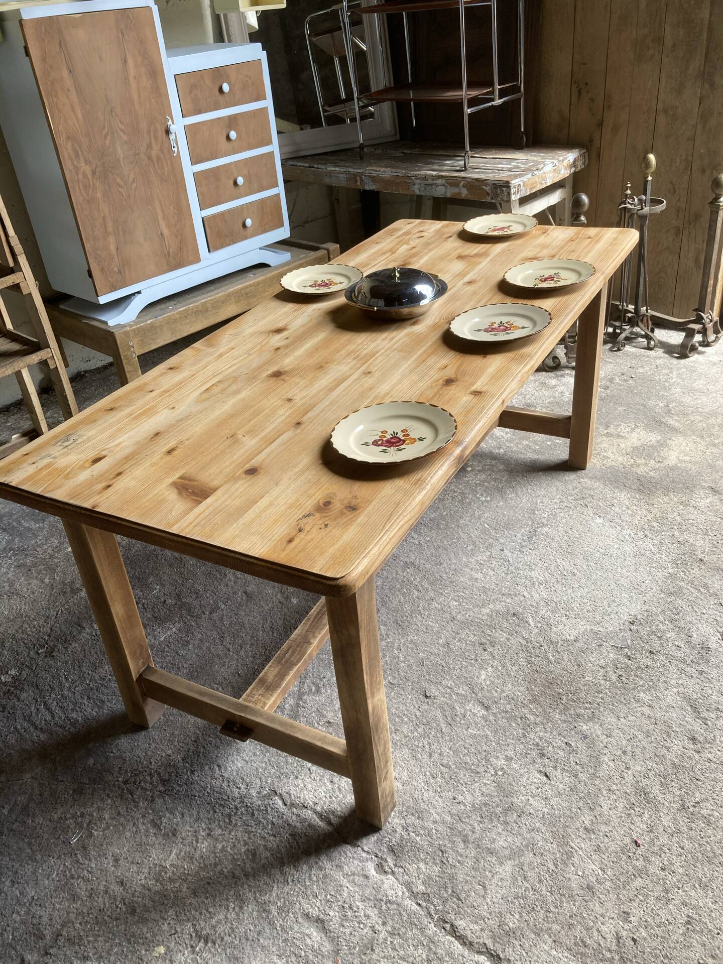 Table de ferme plateau brut 4-6 repas