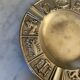 Cendrier horoscope en bronze doré vintage