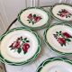 Set of 6 dessert plates Digoin Sarreguemines model "Mireille" years 30-40
