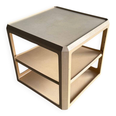 Chariot de service mobile à trois niveaux en ABS blanc, conçu par Alberto Rosselli pour Kartell (Italie, 1960).