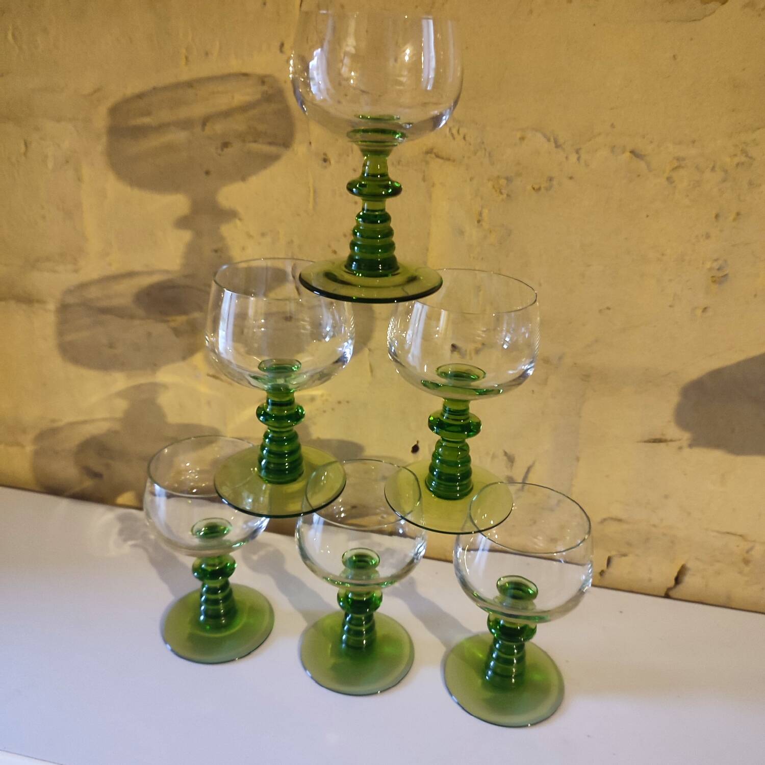 6 Alsatian Roemer type glasses