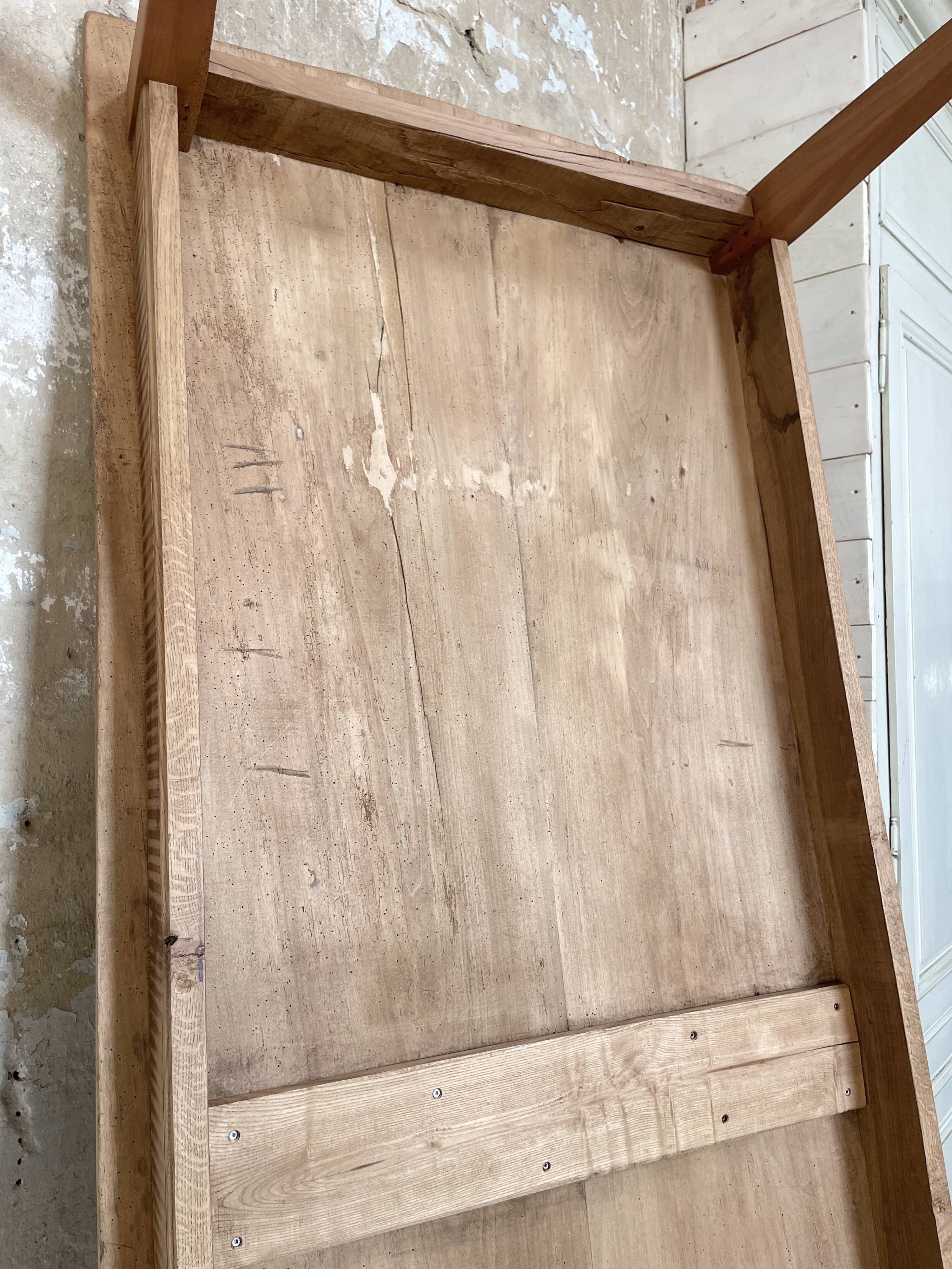 Vintage farm table with spindle legs.