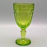 6 verres à pied vert anis vintage