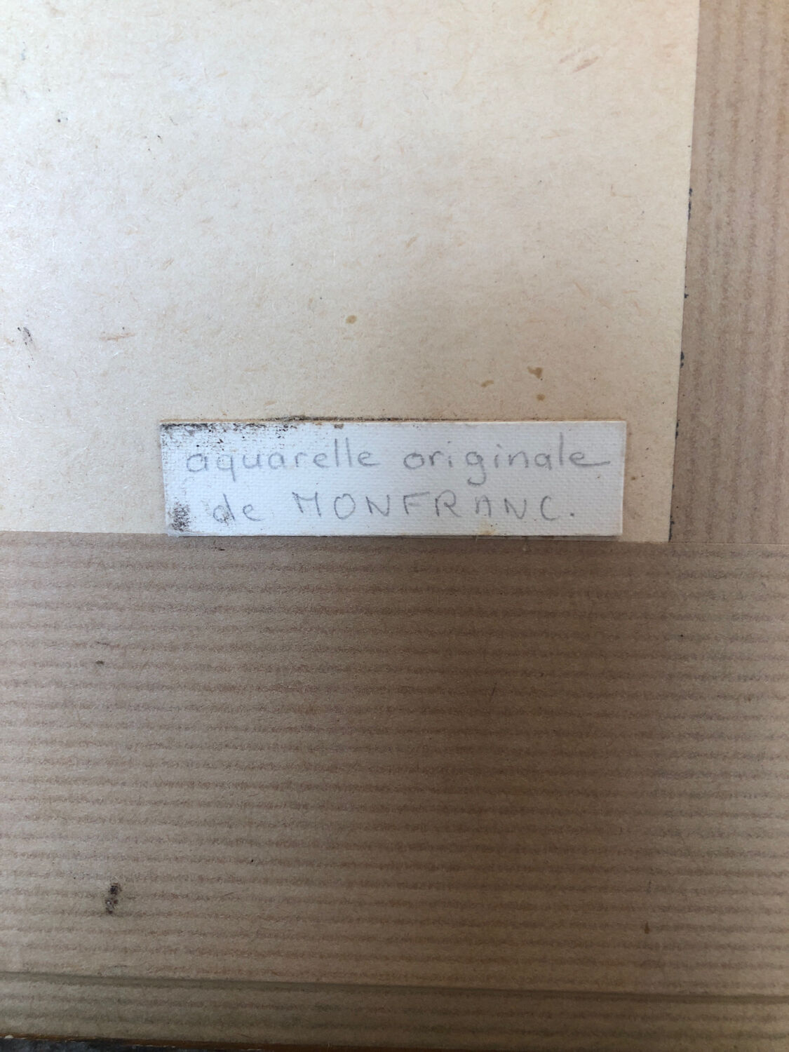 Original watercolor painting monfranc bouquet of flowers + gilded wood frame #a222