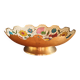 Coupe à Fruits Vintage en Laiton Émaillé – Centre de Table Fleuri à Bord Fe