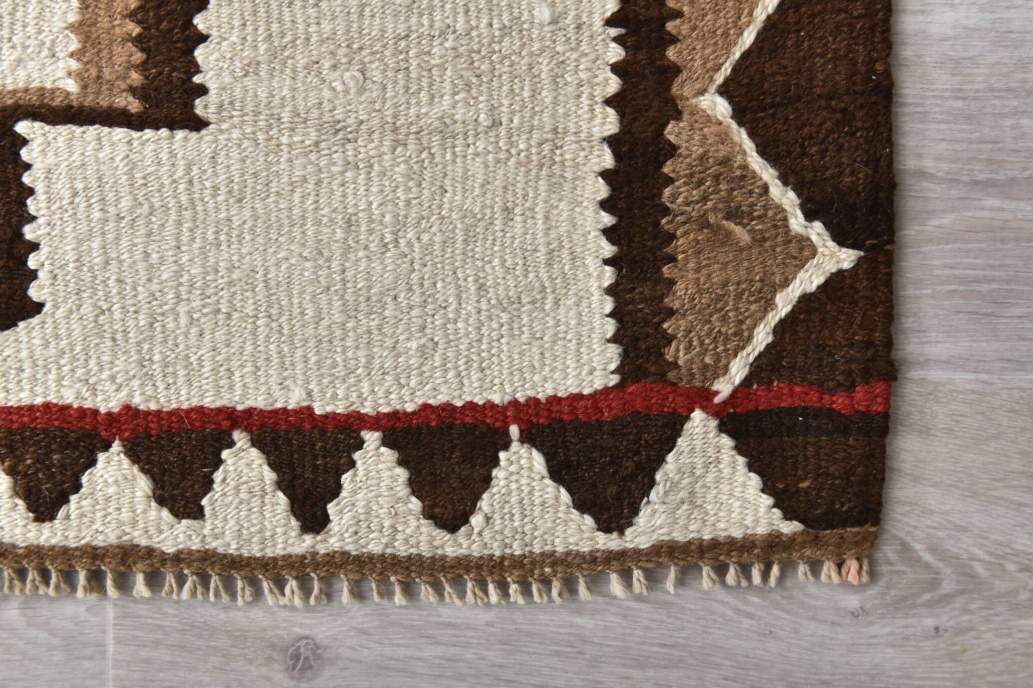 3x9 Brown Beige Persian Kilim Rug 89x269Cm SK 35148