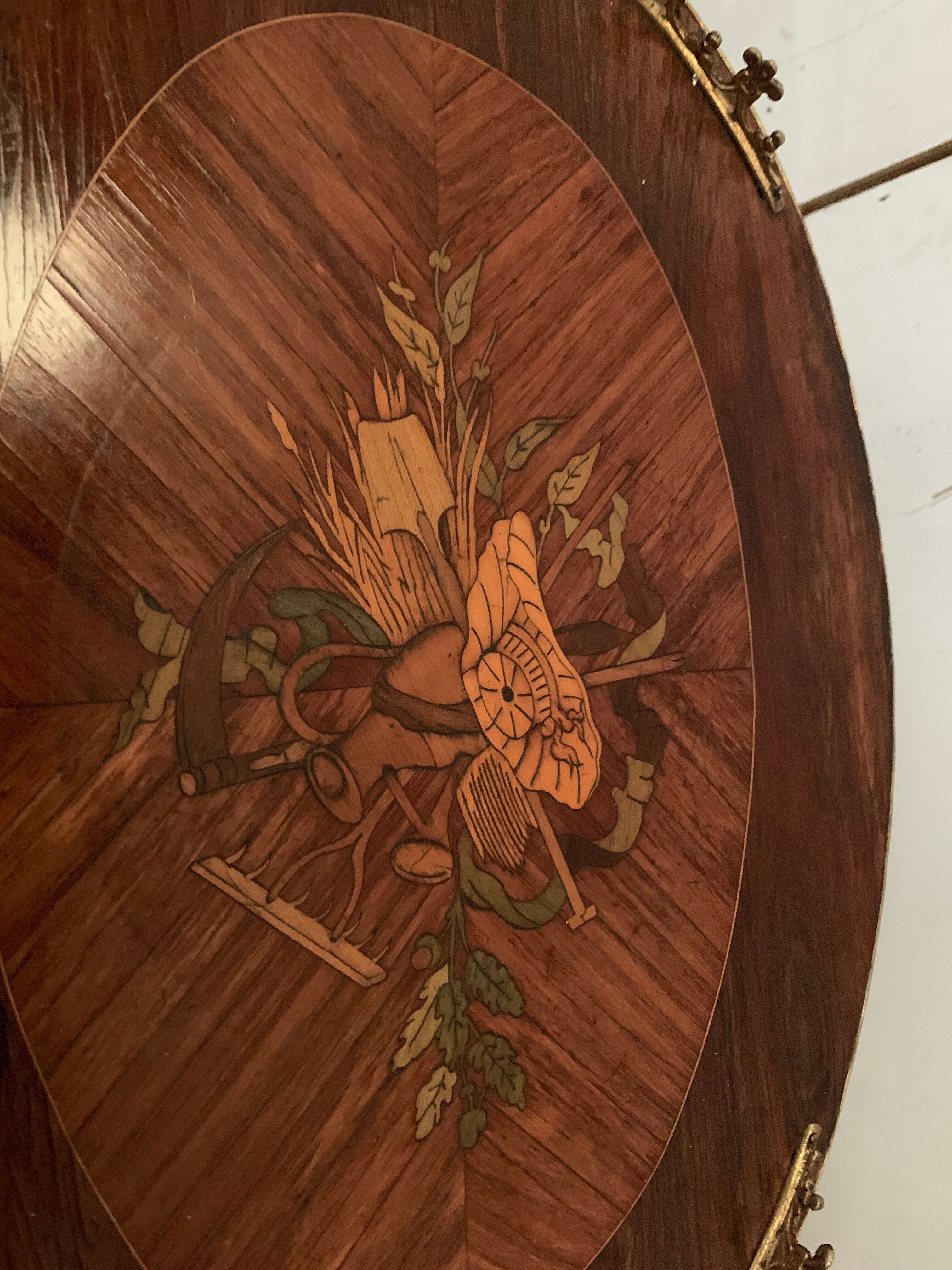 Saddle Napoleon III has three trays in marquetry XX century