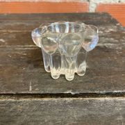 Set of 4 Vintage Glass Moulded Candle Holders 1970s France