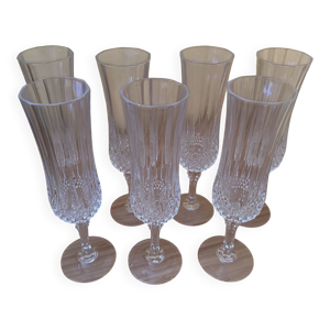 7 flûtes à champagne - cristal