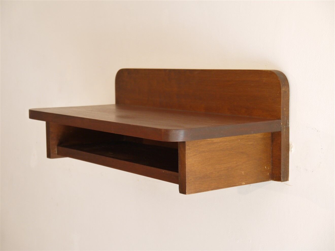 Vintage wooden wall bedside 1960