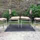 Vintage chairs and stools with chrome-plated square tubular metal base.