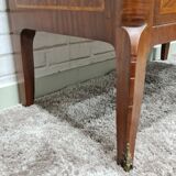 Commode marquetry style transition curved feet with marble top